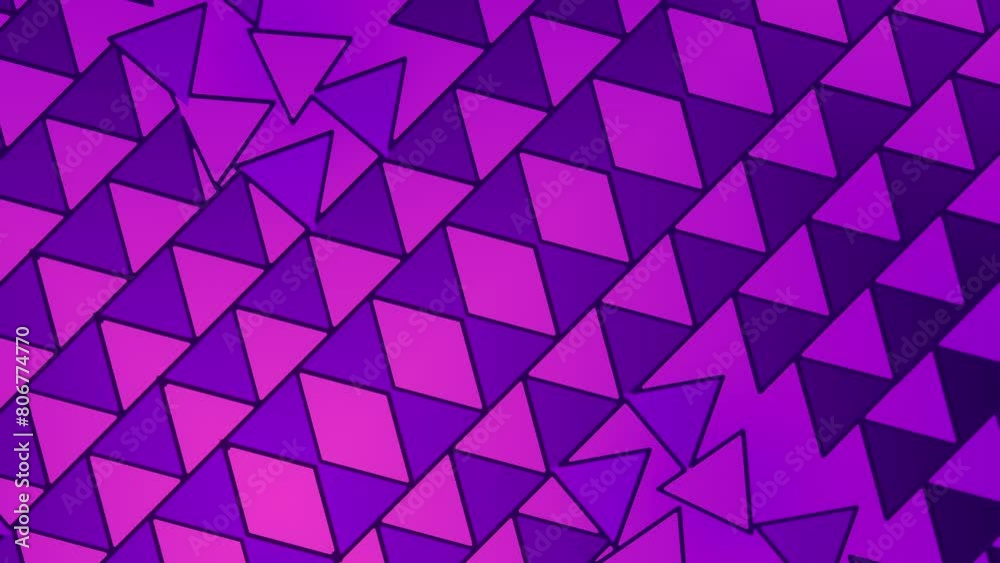 Leinwandbilder Geometric dance of symmetrical triangle pattern. 3d rendering loop animation 4K