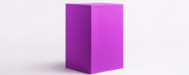 Purple tall product box copy space is isolated against a white background for ad advertising sale alert or news blank copyspace for design text photo website 