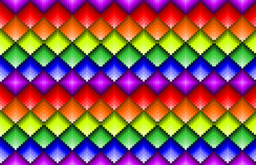 Abstract geometric ethnic pattern design for clothing, fabric, background, wallpaper, wrapping, batik. Knitwear, Pixel pattern, Embroidery style. Tribal vector texture.