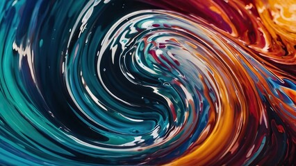 Colorful swirling abstract paint pattern with a vibrant atmosphere