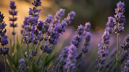 Fototapeta premium Close up of lavender bouquet in a serene natural setting