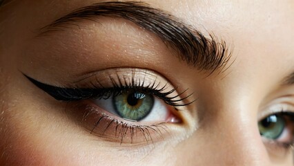 Fototapeta premium Close up of eyes with detailed makeup and elegant beauty