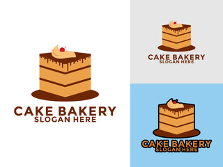 Cake logo icon template, Cake bakery logo vector illustration