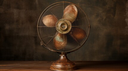 A decorative fan sits gracefully on a vintage wooden table, adding a touch of charm to the space