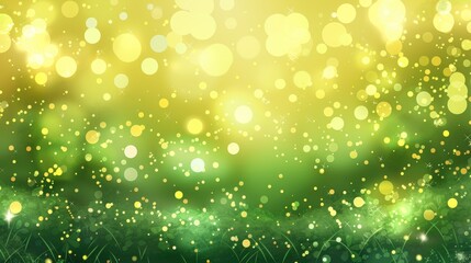 Fototapeta premium Bokeh Effect With Colorful Green Tones In The Background, Cartoon Background