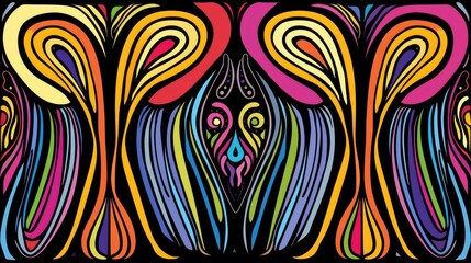 Close Symmetrical Patterns In Vibrant Colors, Adding A Sense Of Harmony And Balance To Any Scene, Evoking Feelings Of Calm And Tranquility, Cartoon Background