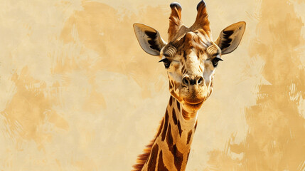  giraffe print featuring the distinctive irregular patches of a giraffe's coat rendered in warm...