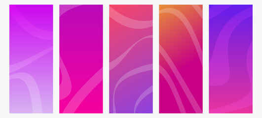 Obraz premium Set of modern gradient backgrounds with wave line