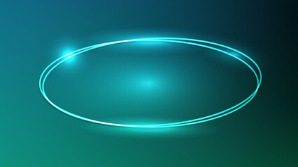 Neon double frame with shining effects 
