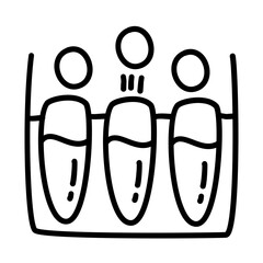 test tube of medical check up with doodle icons