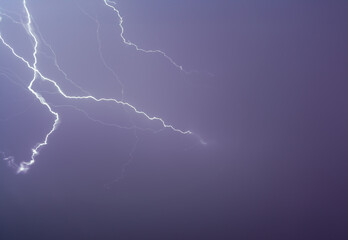 lightning in the night sky