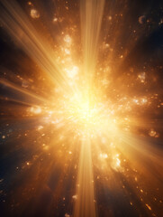 Cosmic Sun: Golden Sunray Illuminating the Universe