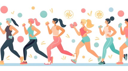 Diverse Women Engaging in Dynamic Fitness Activities for Holistic Well-being