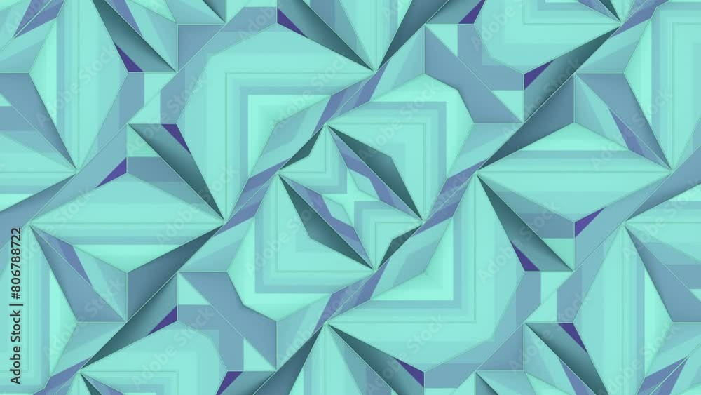 Aufkleber Backgrounds in mint green and lavender shades. 3d rendering loop animation