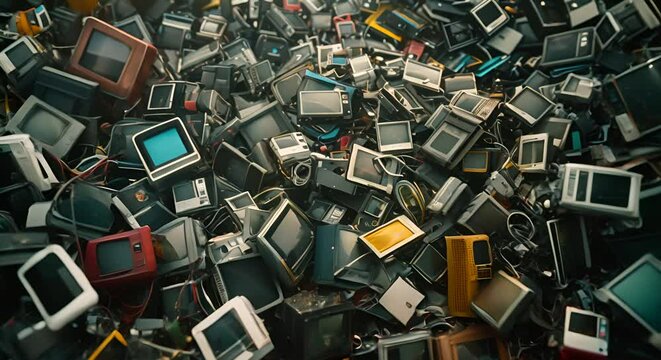 a tidal wave of obsolete gadgets, the dark aftermath of rapid technological obsolescence,