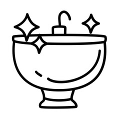 sink of cleaning service doodle icons