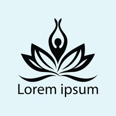 Yoga template Logo design. minimalist zen logo style