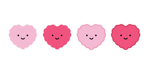 heart vector valentine icon smiling logo cloud fluffy symbol cartoon character doodle illustration clip art isolate