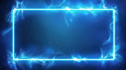 Obraz premium Electric blue rectangle on a purple background for an entertainment event