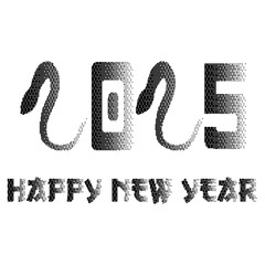 2025 Chinese New Year design in trend Pixel art style isolated white background. Asian holiday banner Template with Typography 2025 Snake number and Grunge ash Texture. Y2K vector aesthetic for Web.