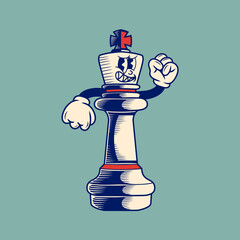 Retro character design of chess piece king