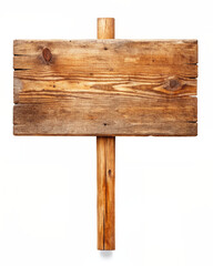wooden sign isolated on white