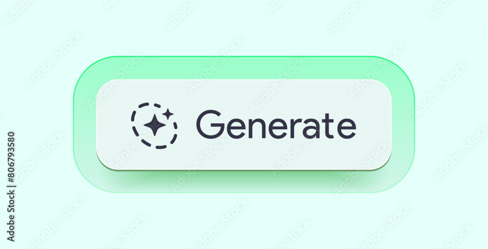 Poster generate ai button. llm artificial intelligence icon. machine learning generator. generate text and 