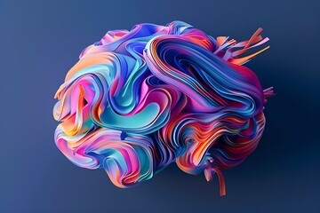 Kolorowa abstrakcja mózgu, połączenie sztuki i nauki"