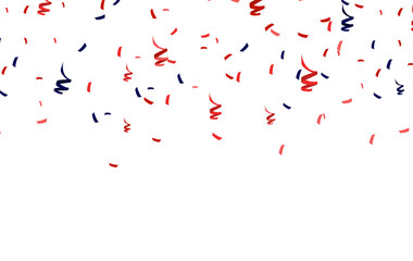 Colorful bright confetti on a transparent background. Holiday vector illustration.