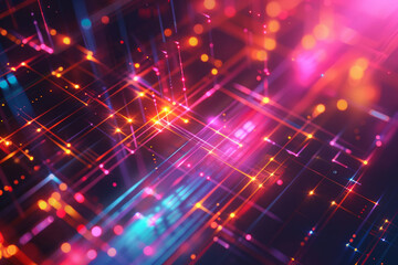 Fototapeta premium Vibrant technology background with cool, glowing lines