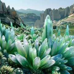 Design a futuristic cityscape with Europium as the predominant building material , super realistic