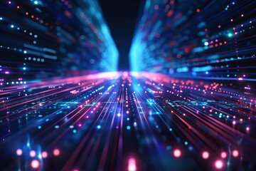 Fototapeta premium Vibrant technology background with cool, glowing lines