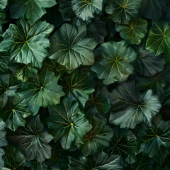 Fondo con detalle y textura de multitud de hojas de plantas de color verde intenso