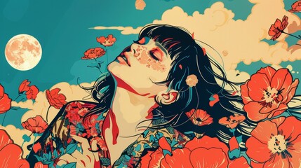Retro-inspired prints background.