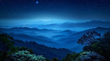 Mountains in the night.