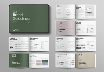 Digital Brand Guidelines Layout Design Template Landscape