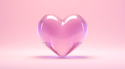 Pink heart shape representing romantic love concept