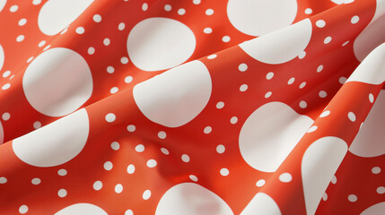 A playful polka dot print in cheerful shades of red and white reminiscent of vintage 1950s fashion and diner decor evoking a sense of nostalgia and whimsy that's perfect for adding
