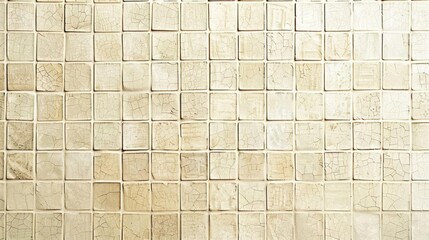 Generate a seamless ceramic tile texture. The tiles are square, light beige, and have a slightly glossy finish. There are no grout lines between the tiles.