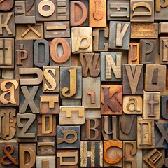 Random Alphabet. A random arrangement of letterpress letters. Part of a series of letterpress backgrounds