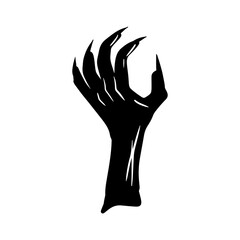 black horror illustration dark art vintage hand drawing retro spooky creepy pasta nails long nails ghost zombie icon logo design