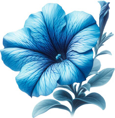 Amazing periwinkle flower isolated on a transparent background. Cut out, close-up.