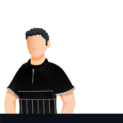 Faceless New Zealand Male Cricketer isolated on background and copy space. can be used a poster design.