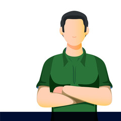 Faceless Pakistan cricketer player character isolated on background and copy space.