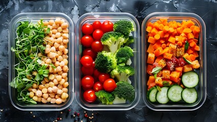 Small Containers for Portion Control: Fresh and Nutritious Meal Prep for Better Health. Concept...