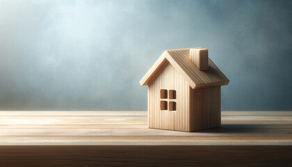 a small wooden model house