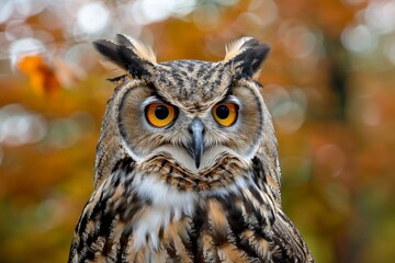 Fototapeta premium Uhu - Eagle owl Portrait. Beautiful simple AI generated image in 4K, unique.