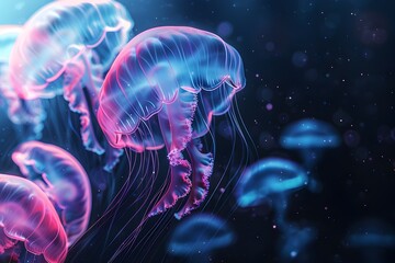 Ethereal Jellyfish Dance in the Cosmic Depths of the Galactic Sea