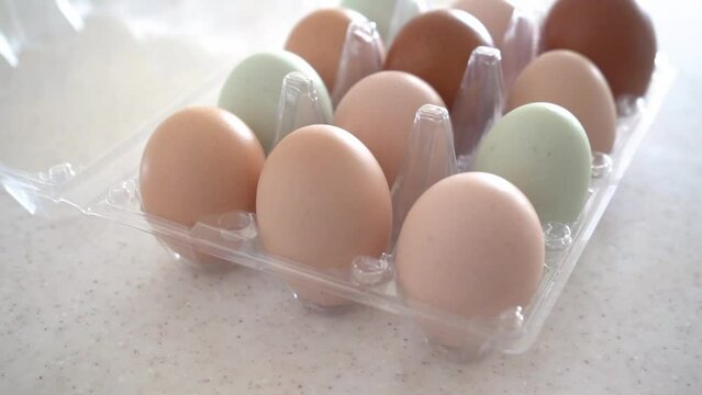 A dozen organic eggs straight from the farm.