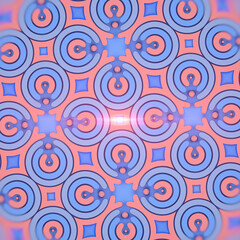 Array of intricate geometric shapes and flowing gradients. 3d rendering digital illustration